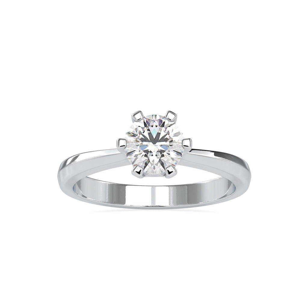 Bianca 0.89ct Round Moissanite Solitaire Ring for women by Cutiefy