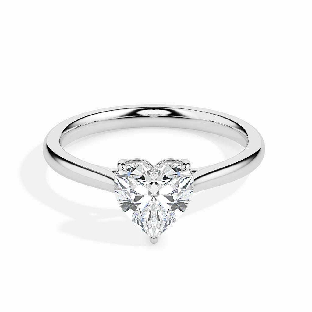 Aham 1ct Heart Moissanite Solitaire Ring for women by Cutiefy