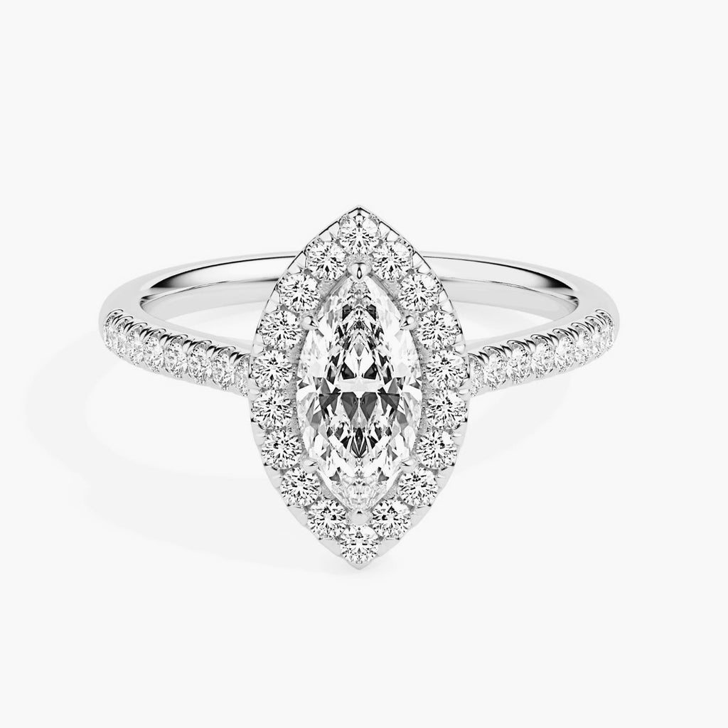 Ashvath 1.28ct Marquise Moissanite Halo Ring for women by Cutiefy